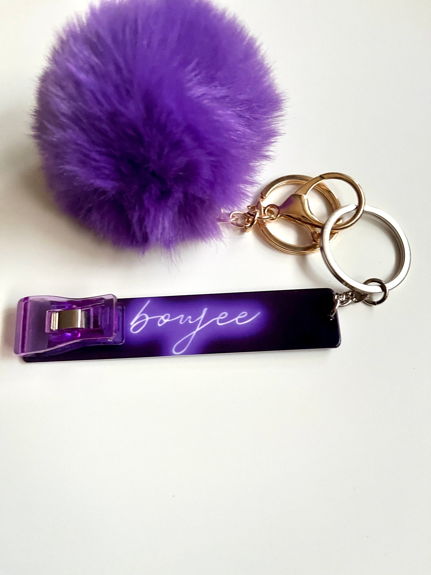 Purple Boujee CC Grabber W/ Pom Pom